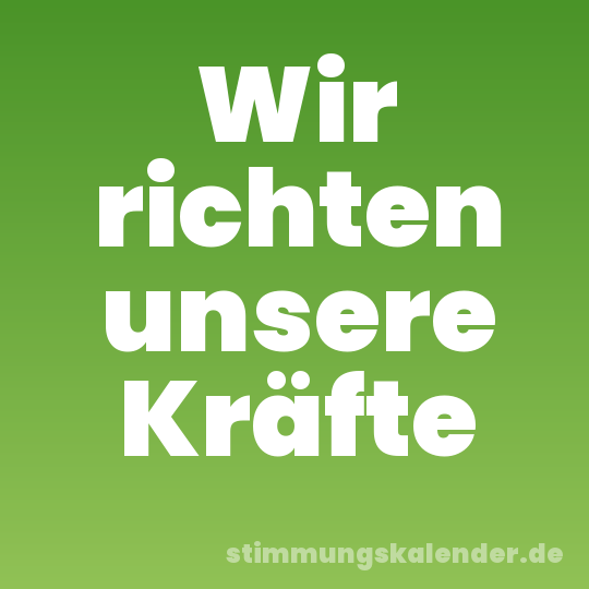 Wir richten unsere Kräfte