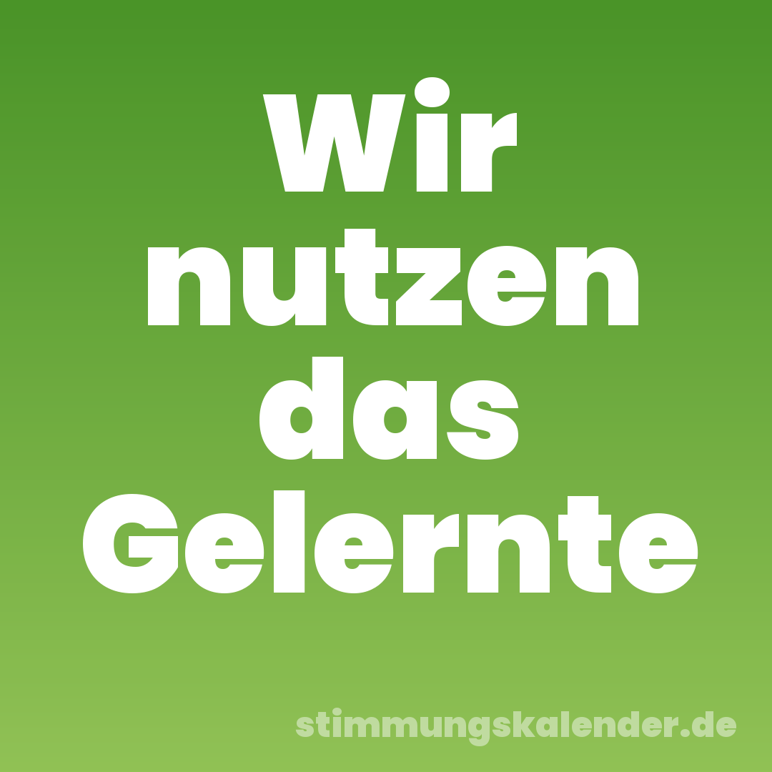 Wir nutzen das Gelernte