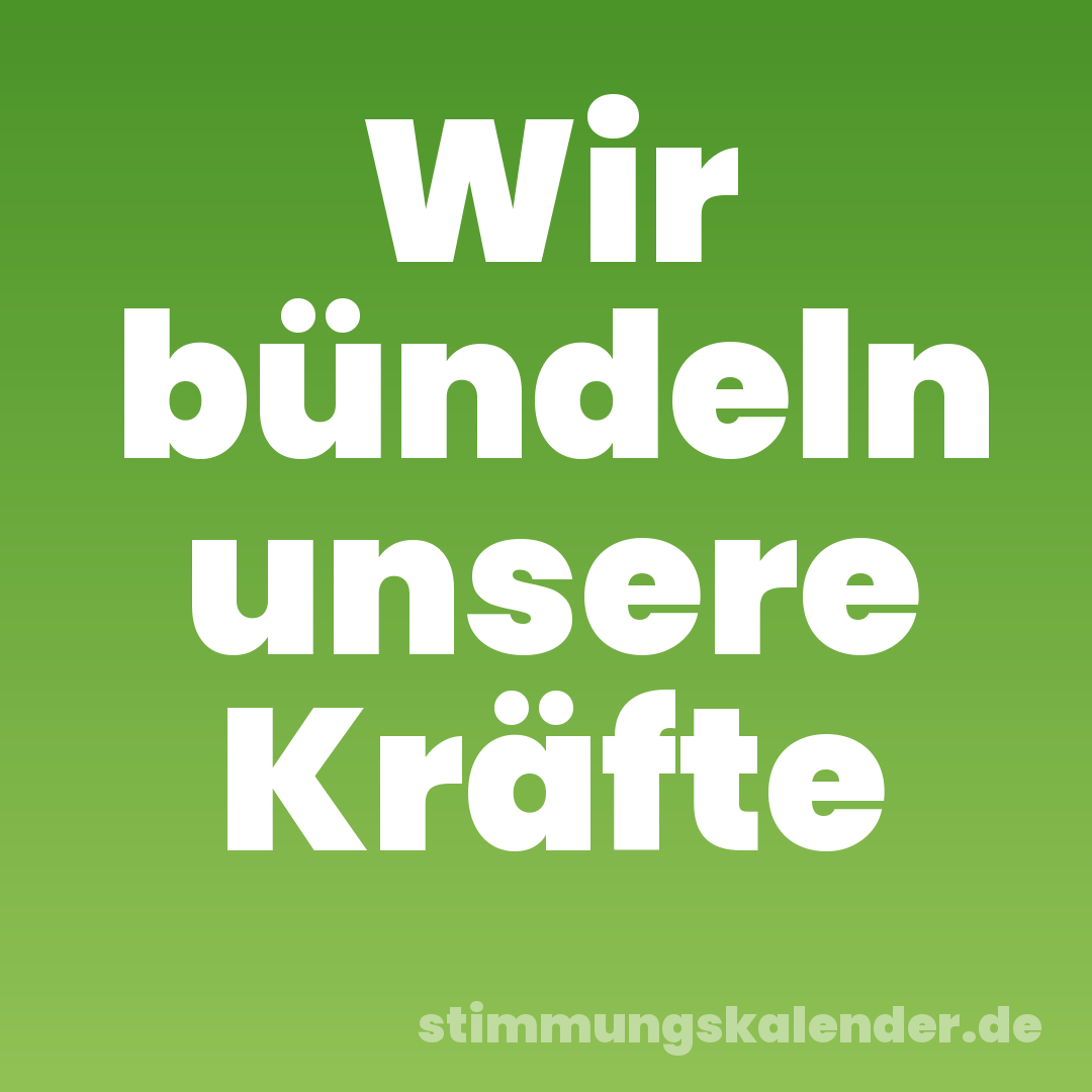 Wir bündeln unsere Kräfte