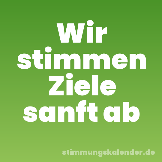 Wir stimmen Ziele sanft ab