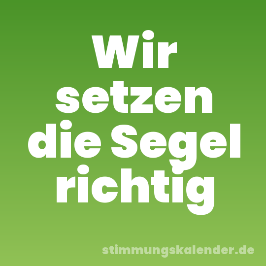 Wir setzen die Segel richtig