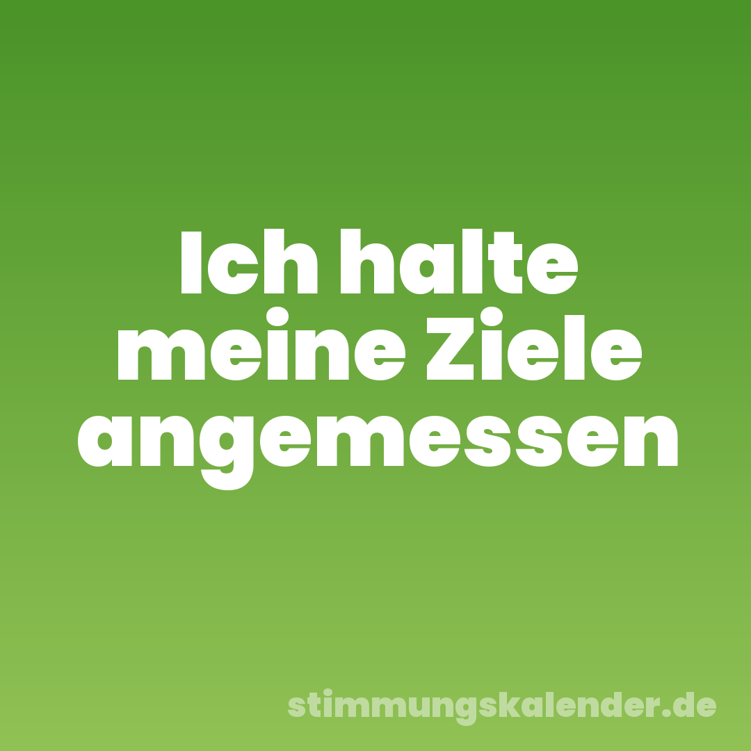 Ich halte meine Ziele angemessen
