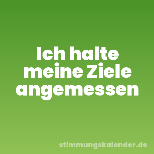 Ich halte meine Ziele angemessen