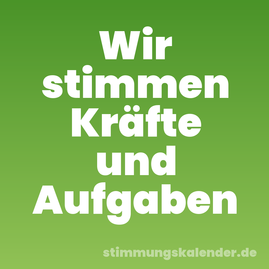 Wir stimmen Kräfte und Aufgaben