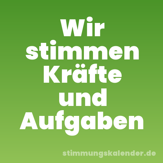 Wir stimmen Kräfte und Aufgaben