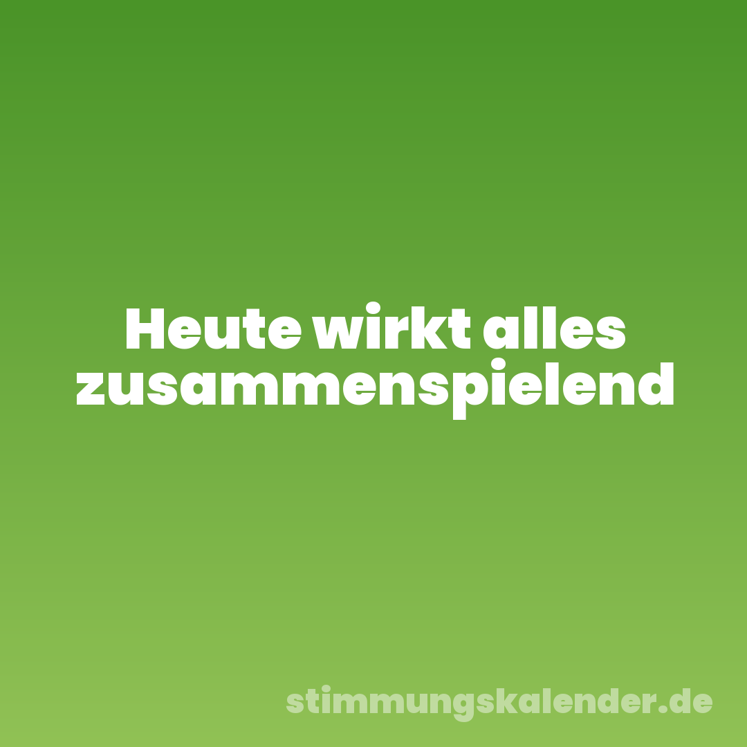 Heute wirkt alles zusammenspielend