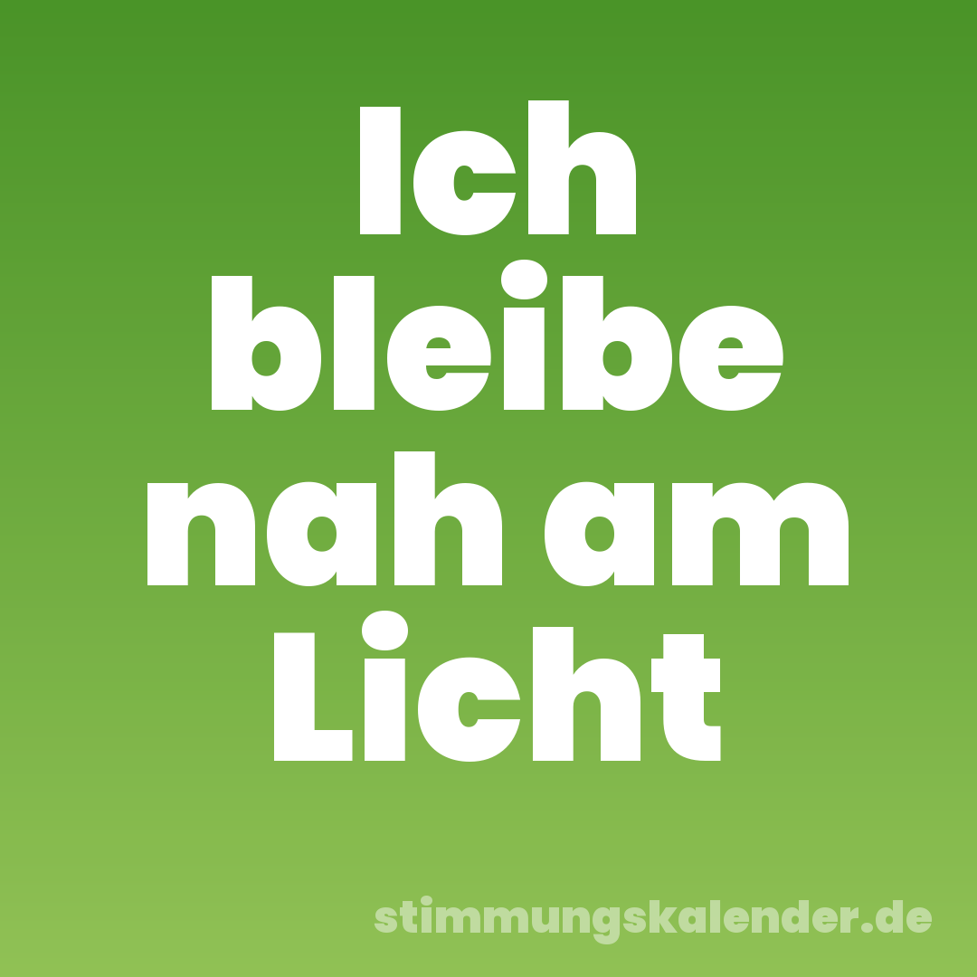Ich bleibe nah am Licht