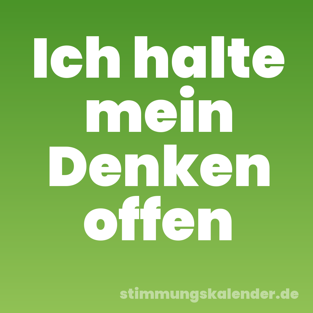 Ich halte mein Denken offen