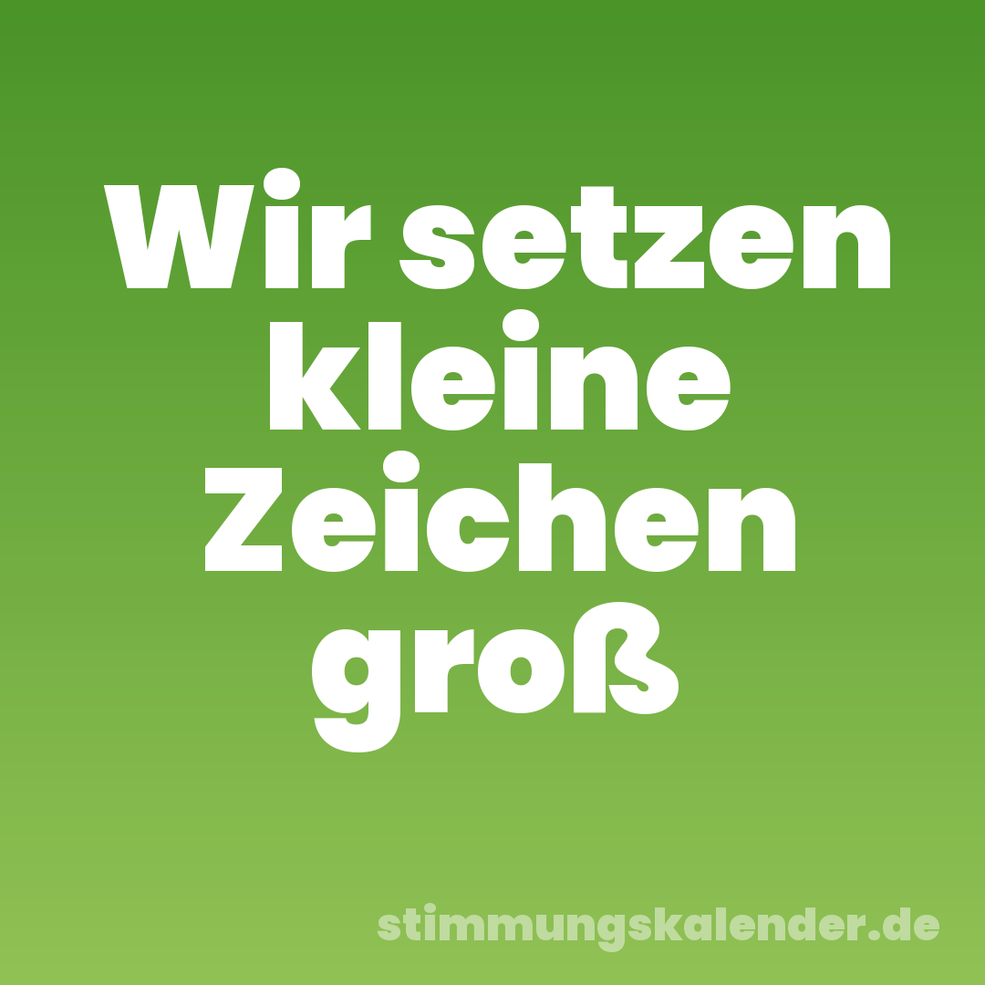Wir setzen kleine Zeichen groß