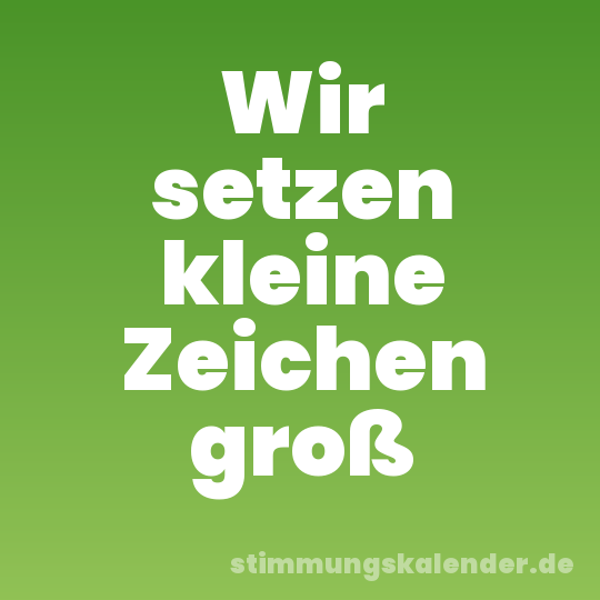Wir setzen kleine Zeichen groß