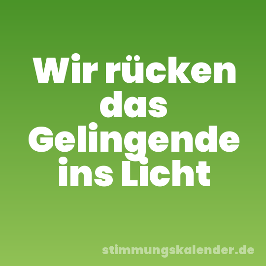 Wir rücken das Gelingende ins Licht