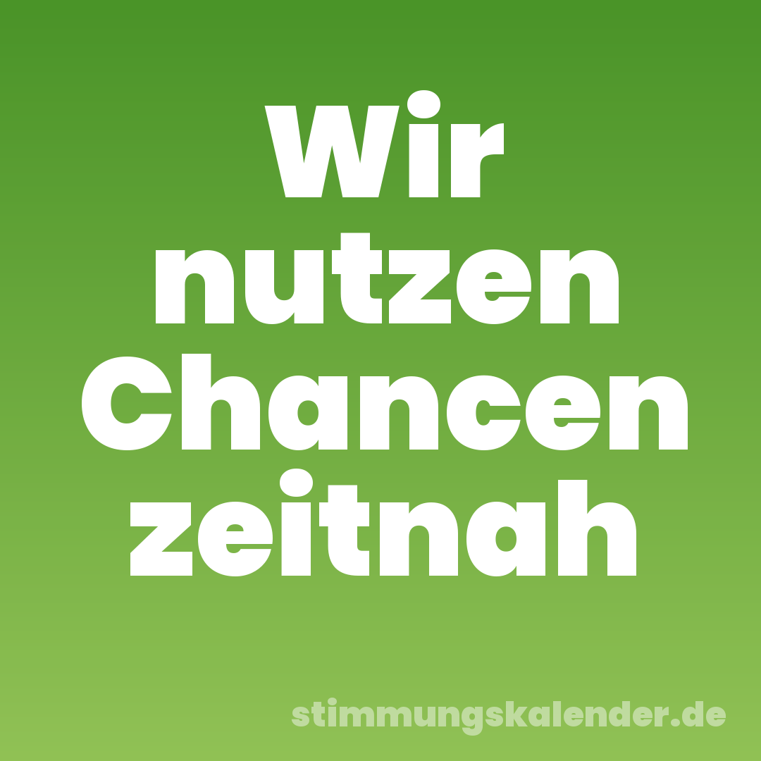 Wir nutzen Chancen zeitnah