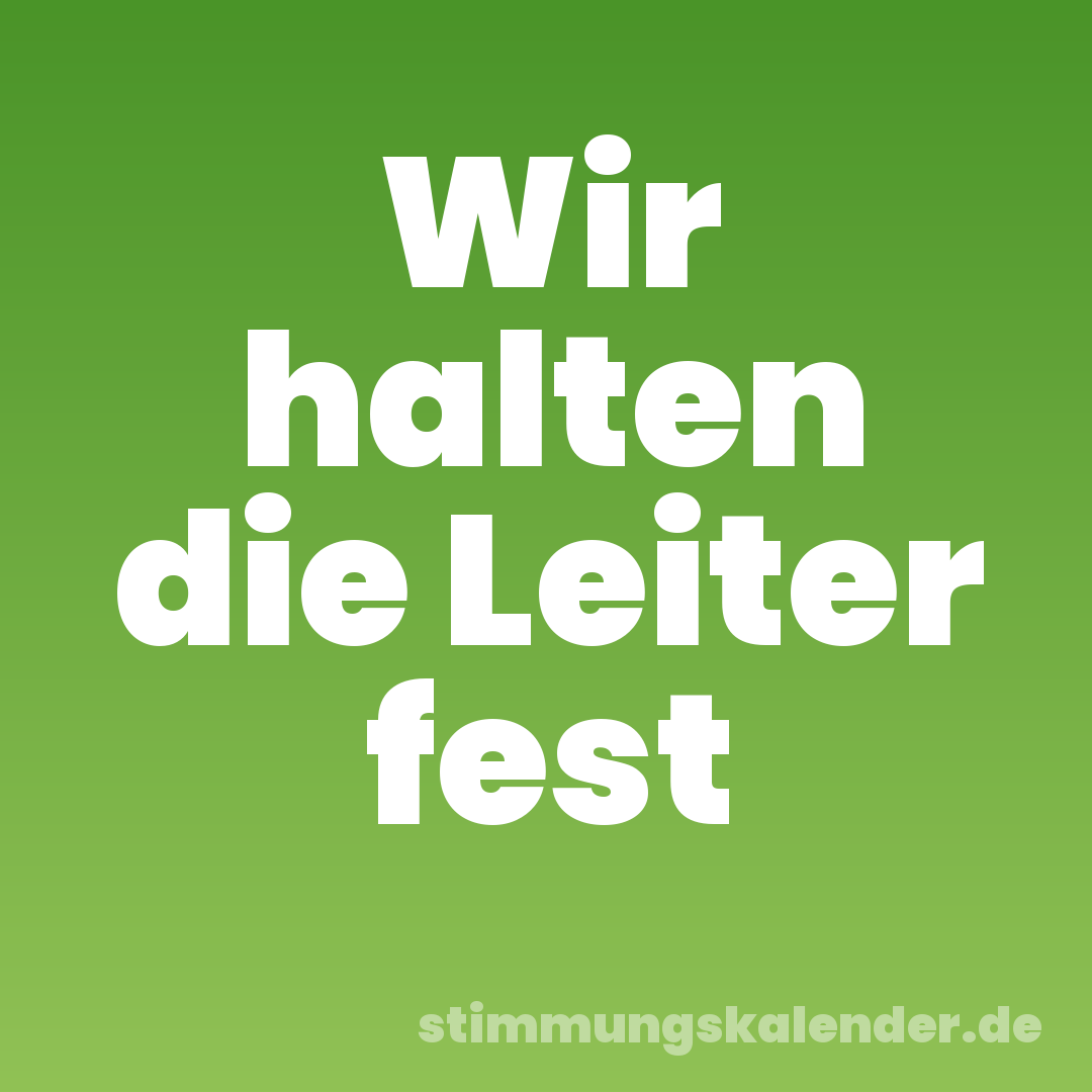 Wir halten die Leiter fest