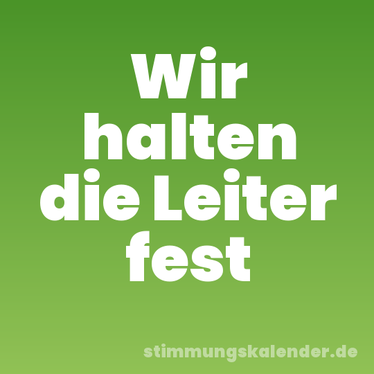 Wir halten die Leiter fest