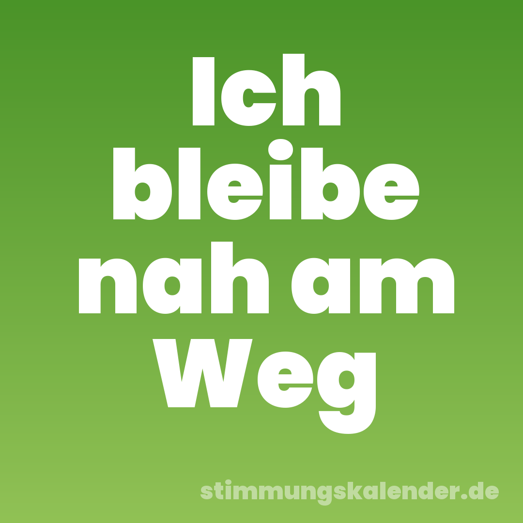 Ich bleibe nah am Weg
