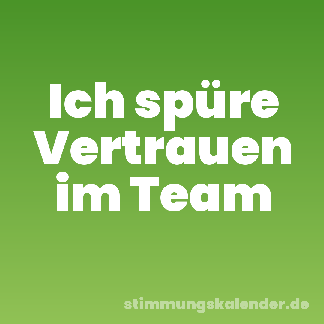 Ich spüre Vertrauen im Team