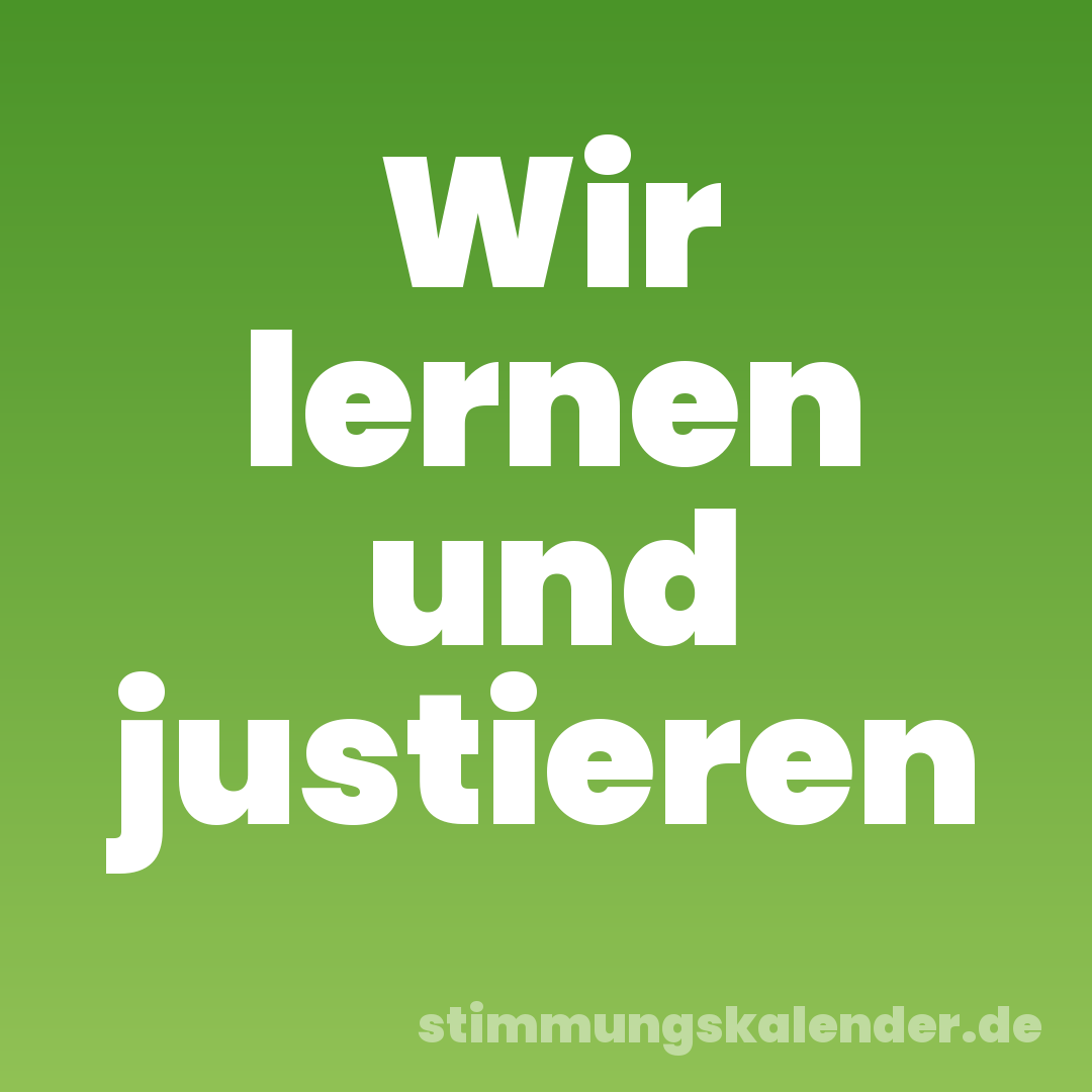 Wir lernen und justieren