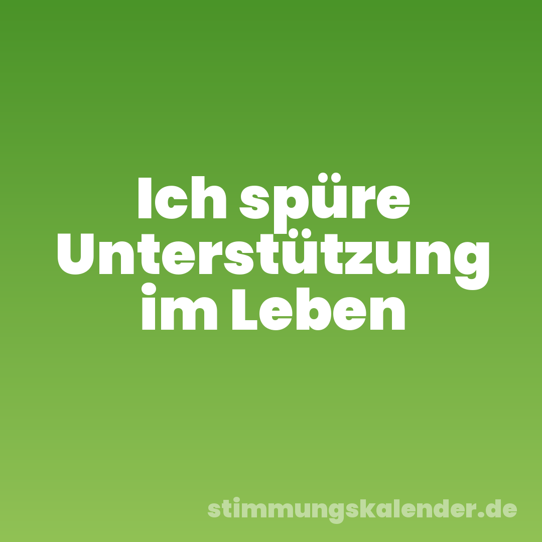 Ich spüre Unterstützung im Leben