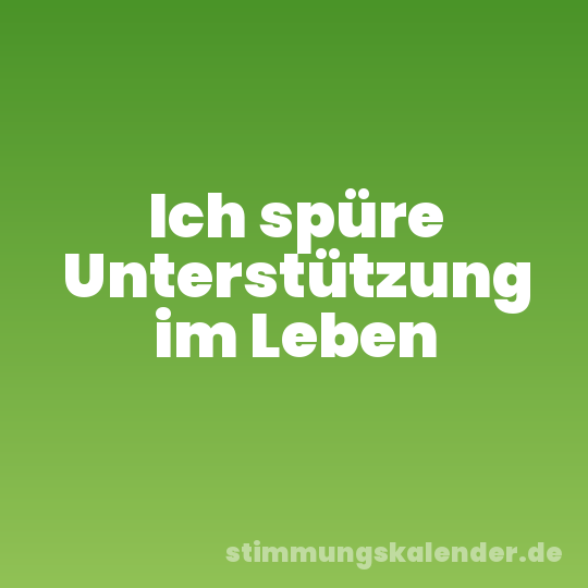 Ich spüre Unterstützung im Leben
