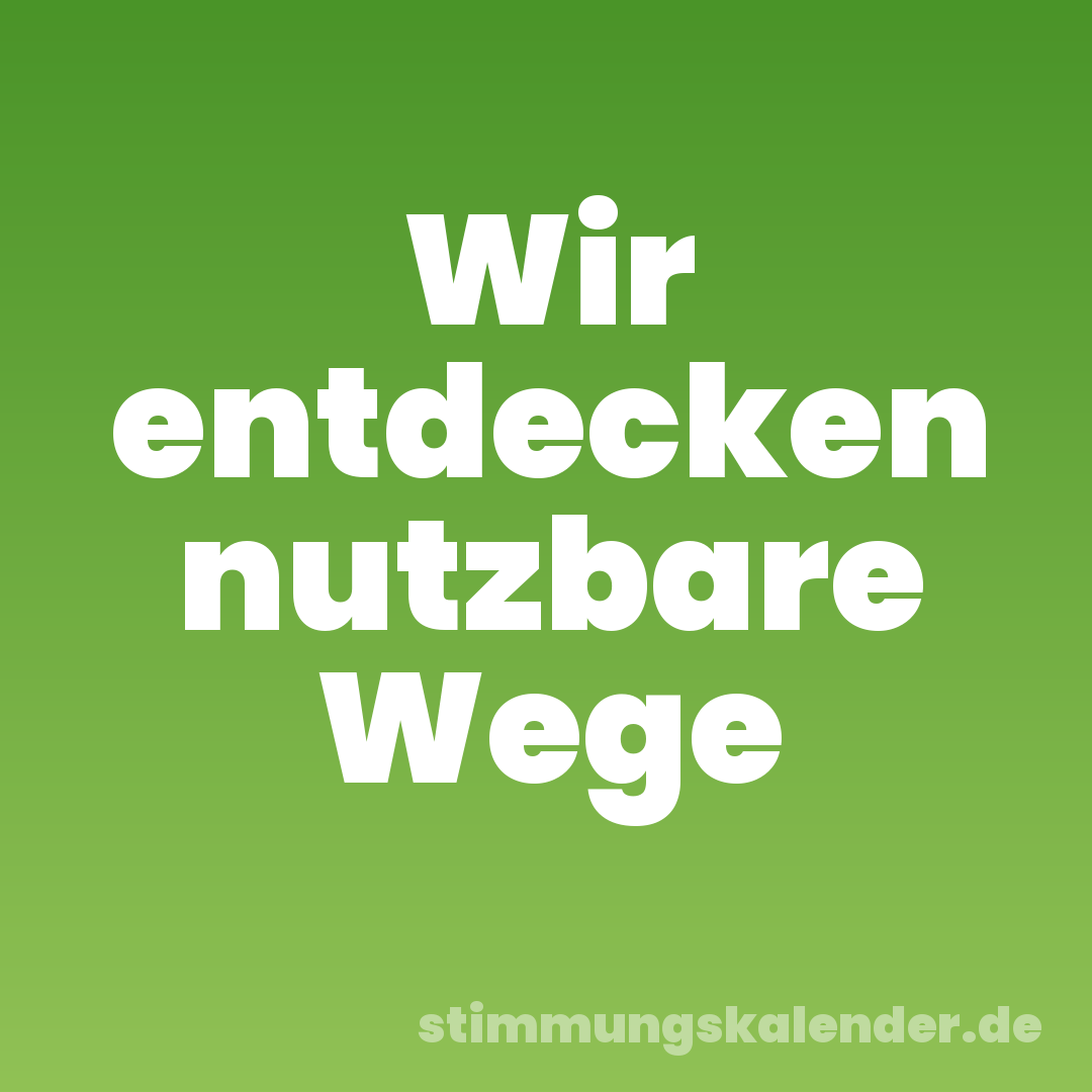 Wir entdecken nutzbare Wege