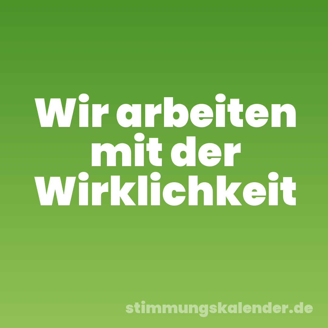 Wir arbeiten mit der Wirklichkeit