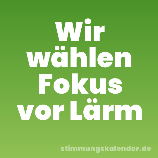Wir wählen Fokus vor Lärm