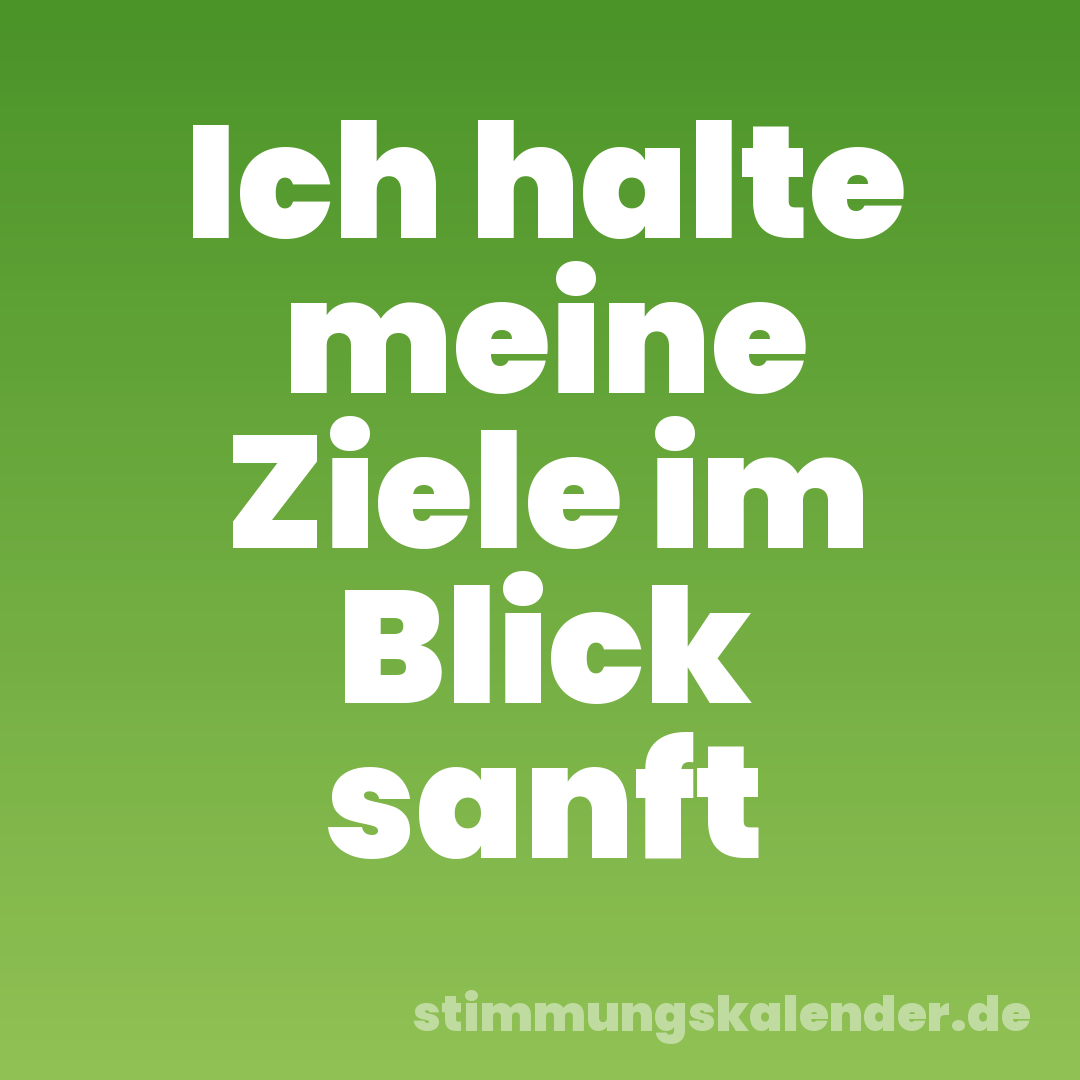 Ich halte meine Ziele im Blick sanft