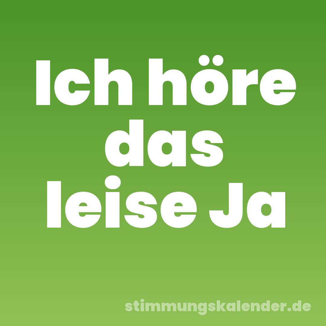 Ich höre das leise Ja