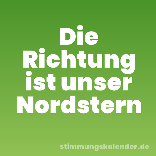 Die Richtung ist unser Nordstern