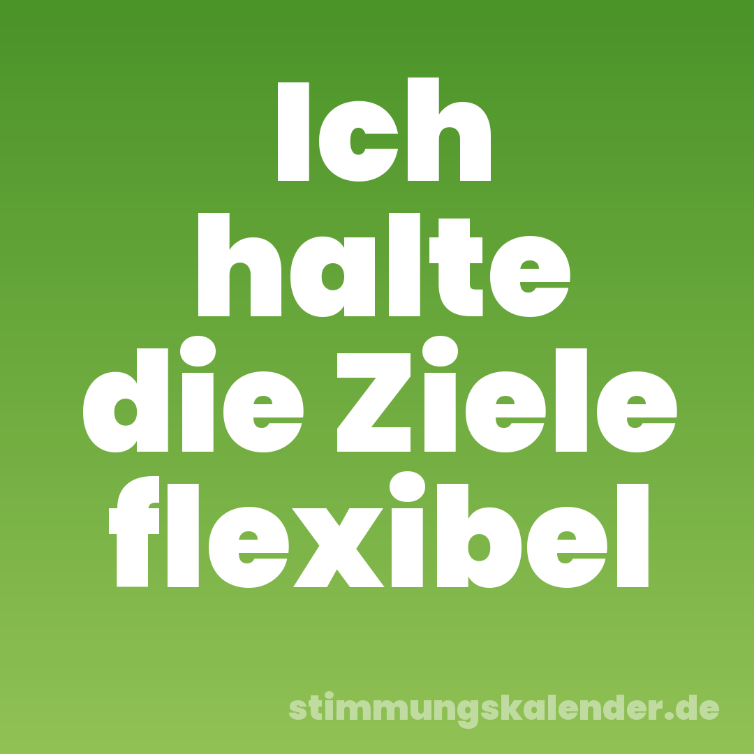 Ich halte die Ziele flexibel