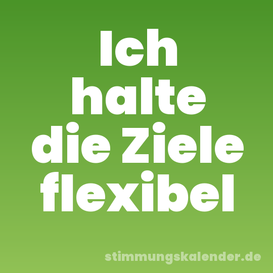 Ich halte die Ziele flexibel