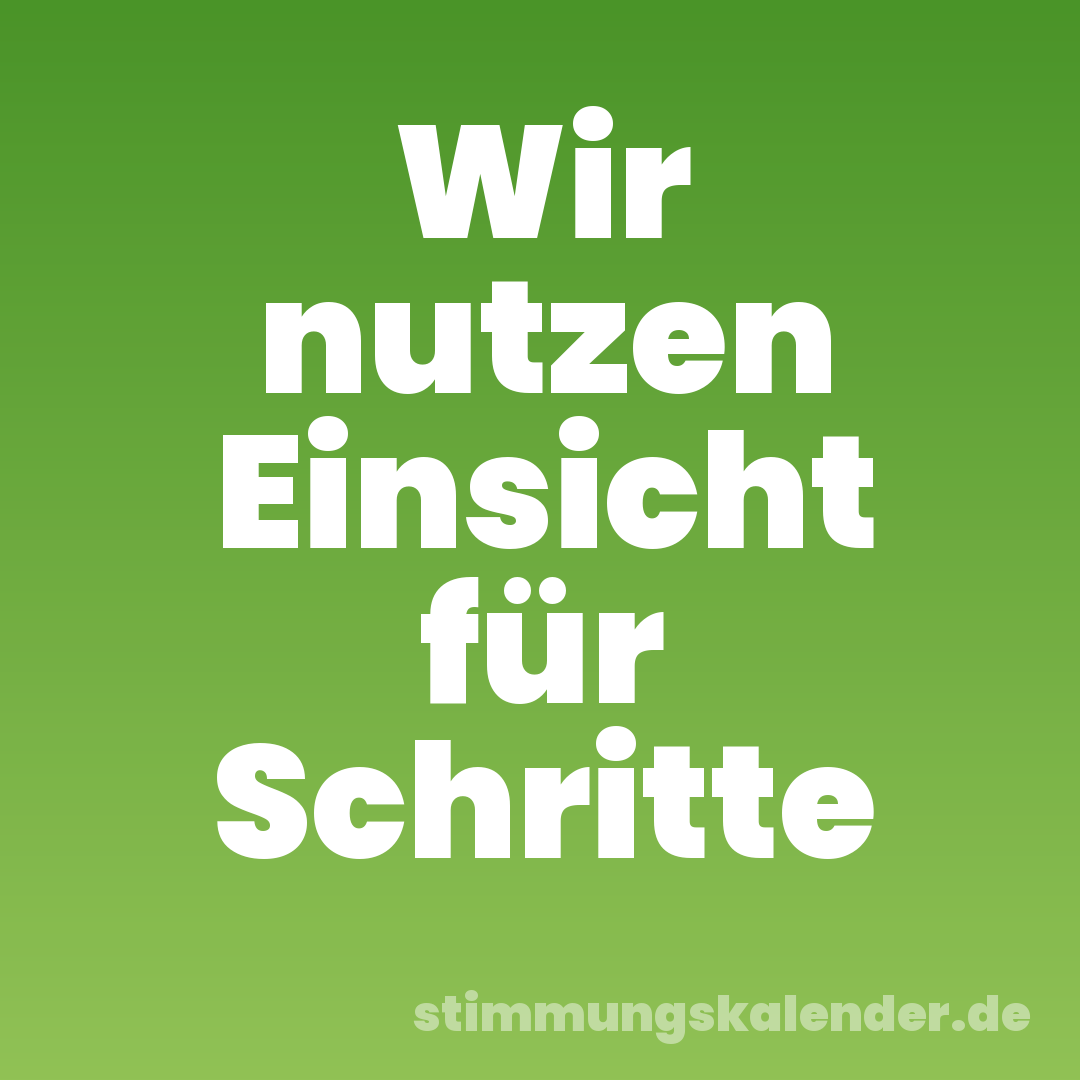 Wir nutzen Einsicht für Schritte