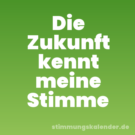 Die Zukunft kennt meine Stimme