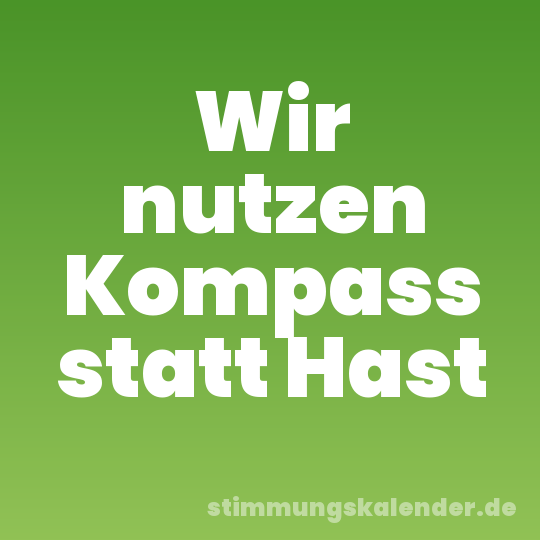 Wir nutzen Kompass statt Hast