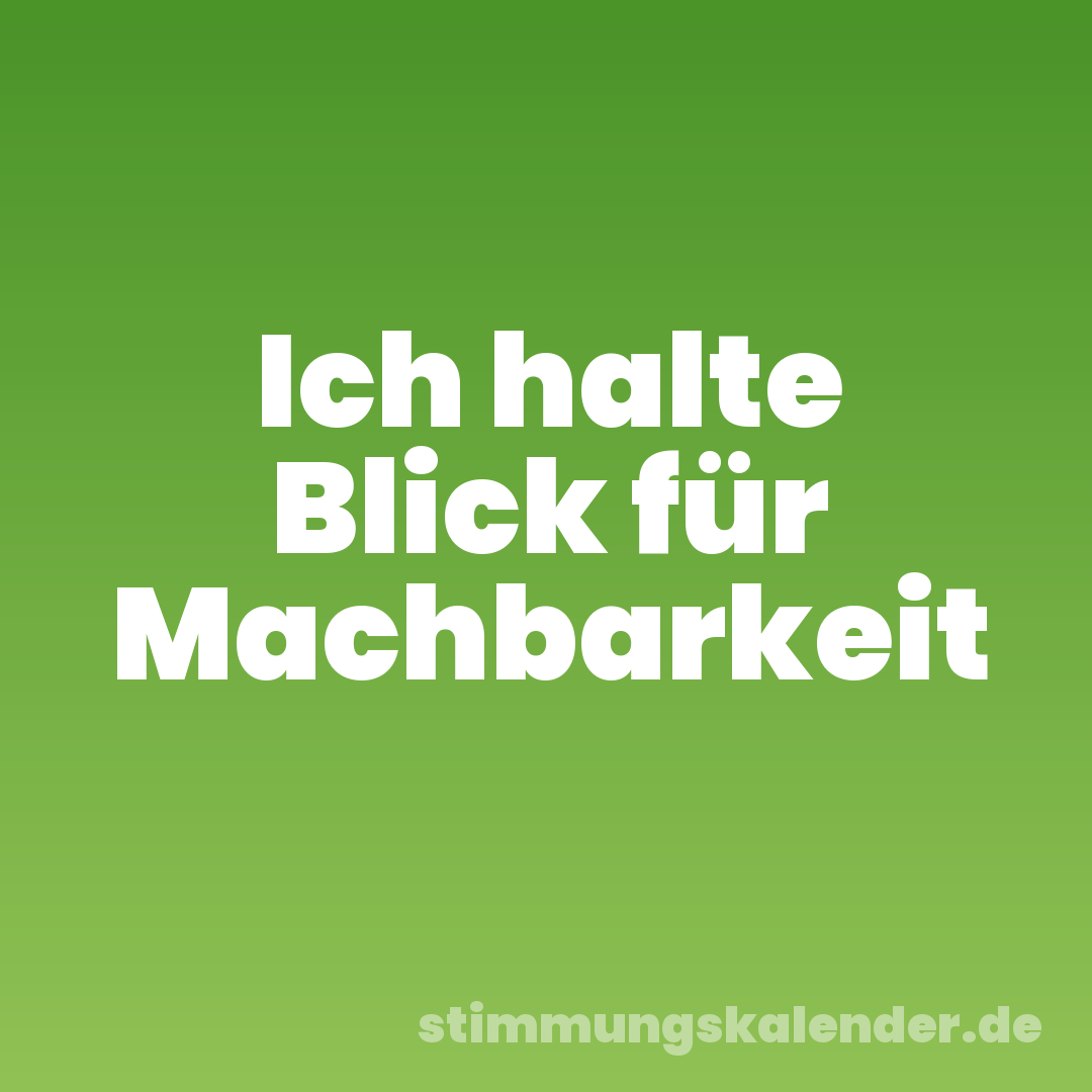 Ich halte Blick für Machbarkeit