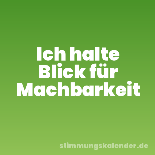 Ich halte Blick für Machbarkeit