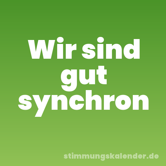 Wir sind gut synchron