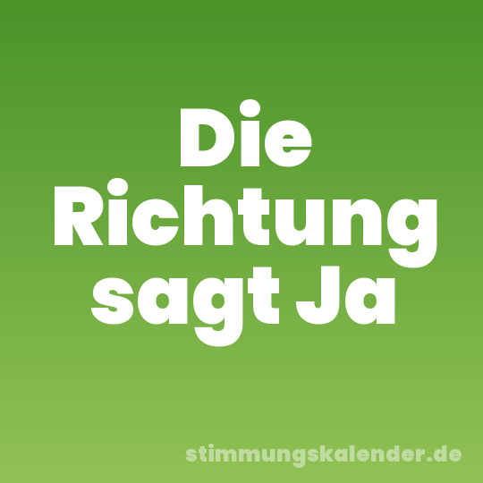 Die Richtung sagt Ja