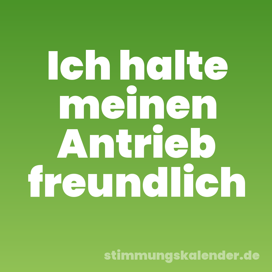 Ich halte meinen Antrieb freundlich