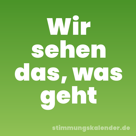 Wir sehen das, was geht