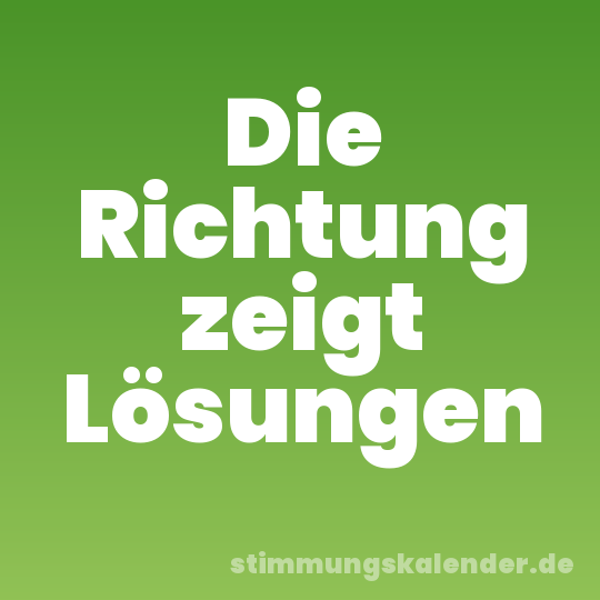 Die Richtung zeigt Lösungen