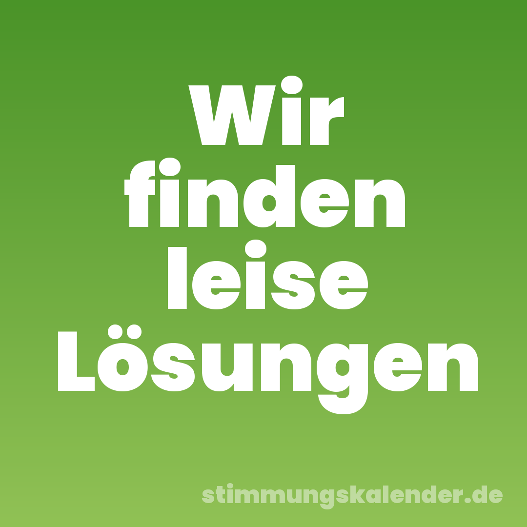 Wir finden leise Lösungen