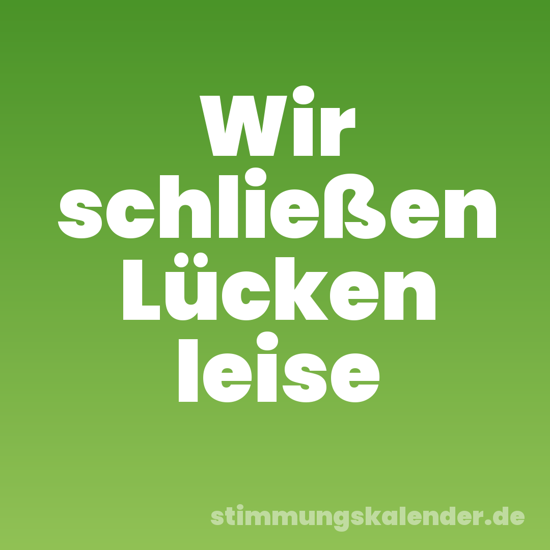 Wir schließen Lücken leise