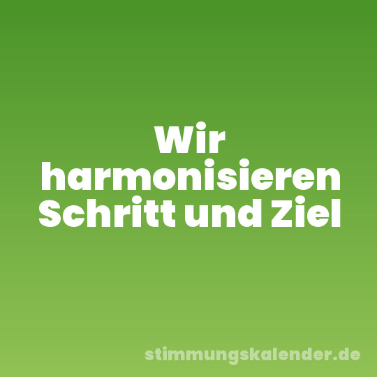 Wir harmonisieren Schritt und Ziel
