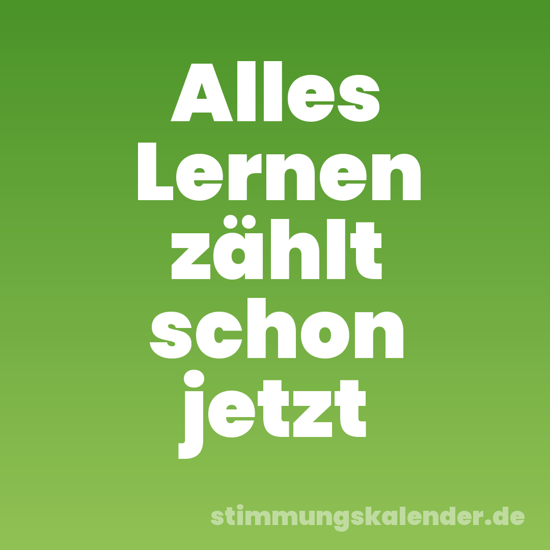 Alles Lernen zählt schon jetzt
