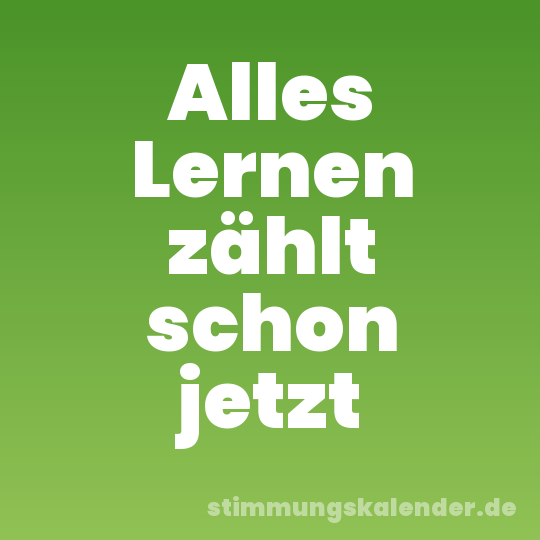 Alles Lernen zählt schon jetzt