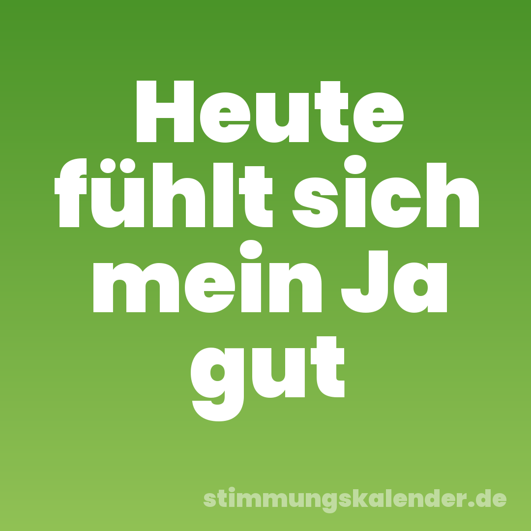 Heute fühlt sich mein Ja gut