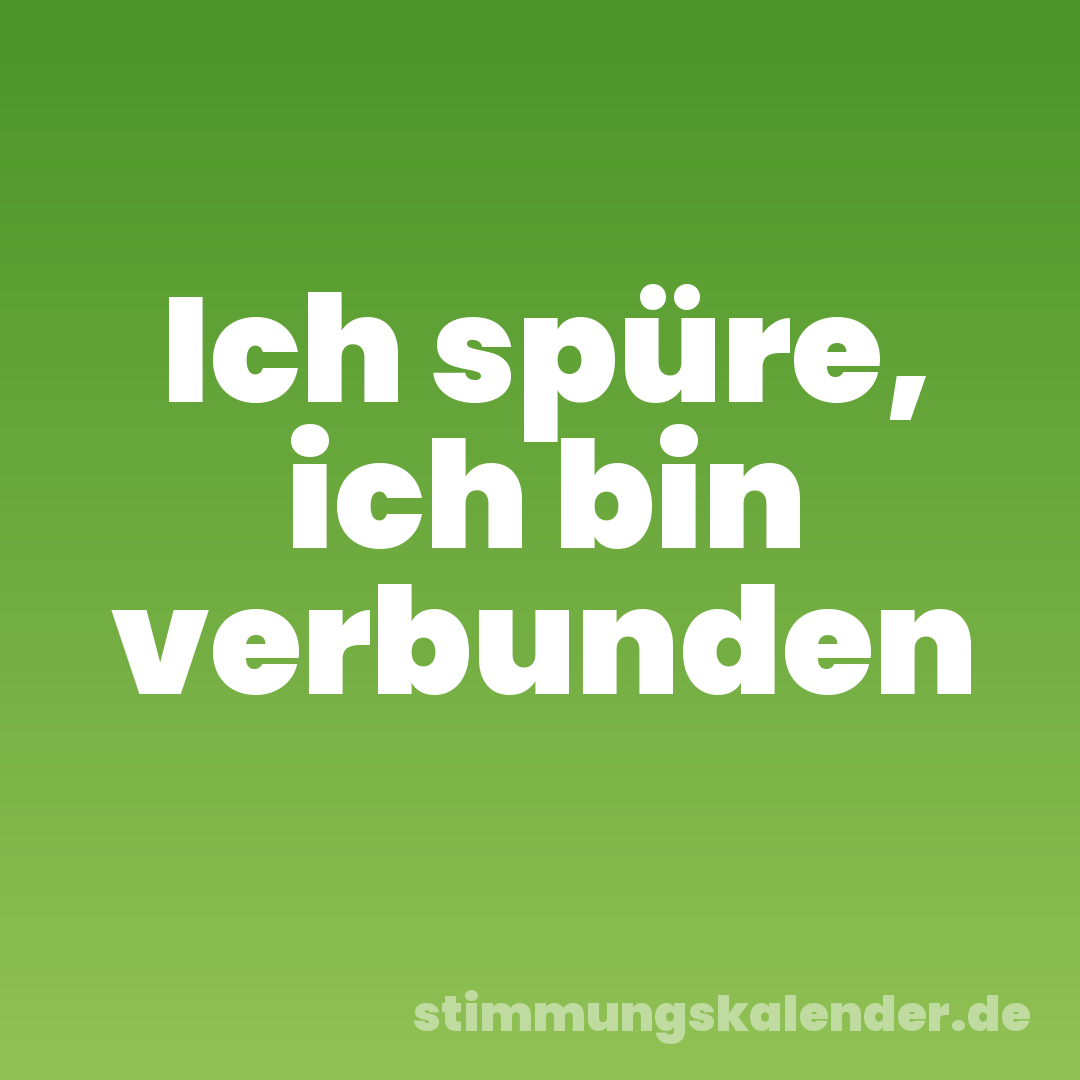 Ich spüre, ich bin verbunden