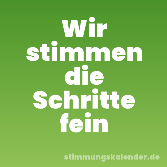 Wir stimmen die Schritte fein