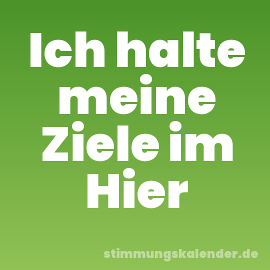 Ich halte meine Ziele im Hier